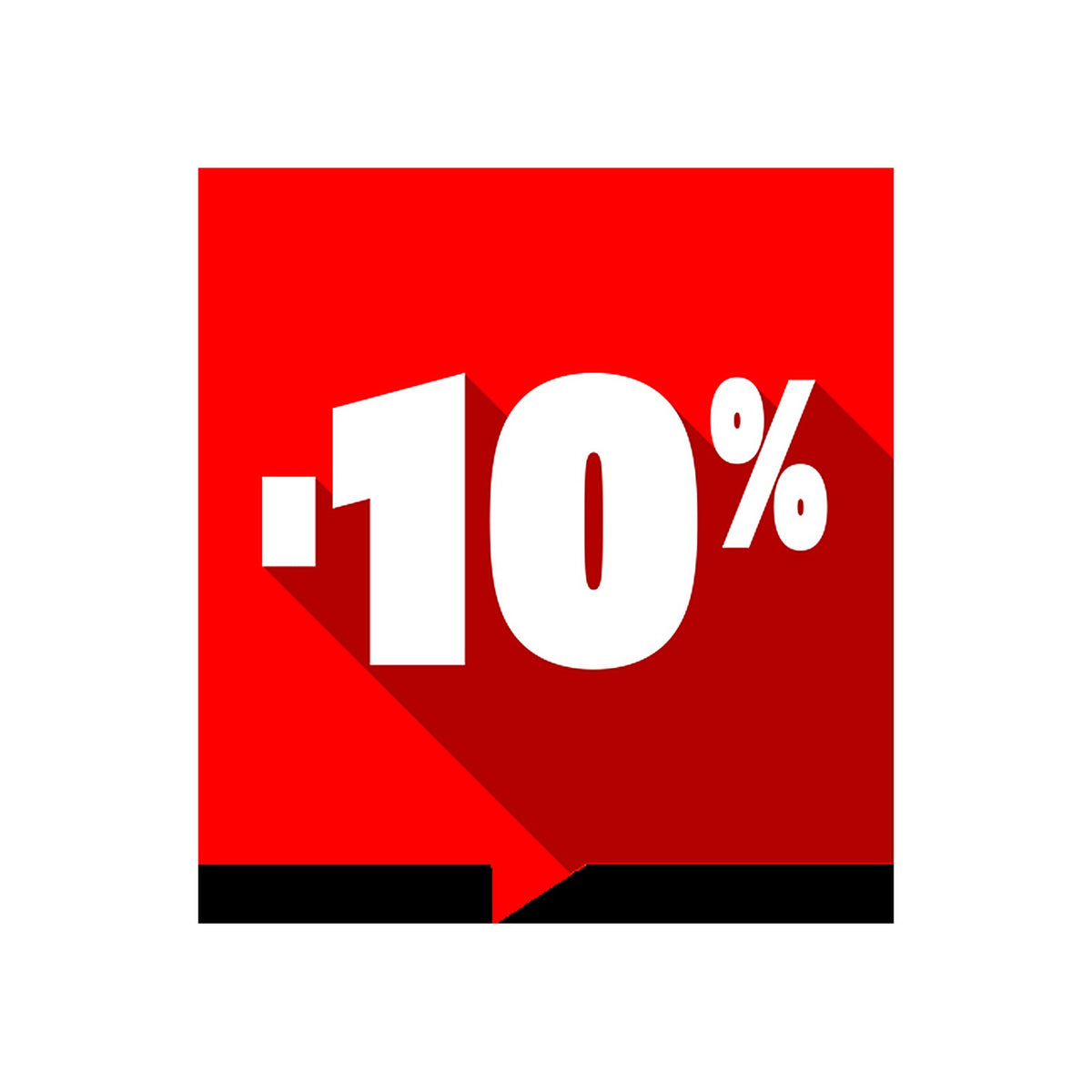 Sticker Soldes -10% Carré Rouge