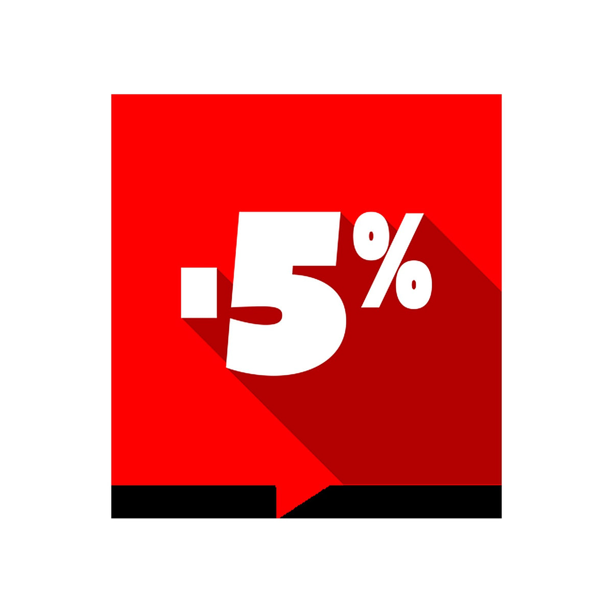 Sticker Promotion -5% Carré Rouge