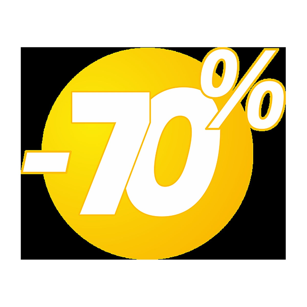 Sticker Soldes -70% Bulles Jaunes