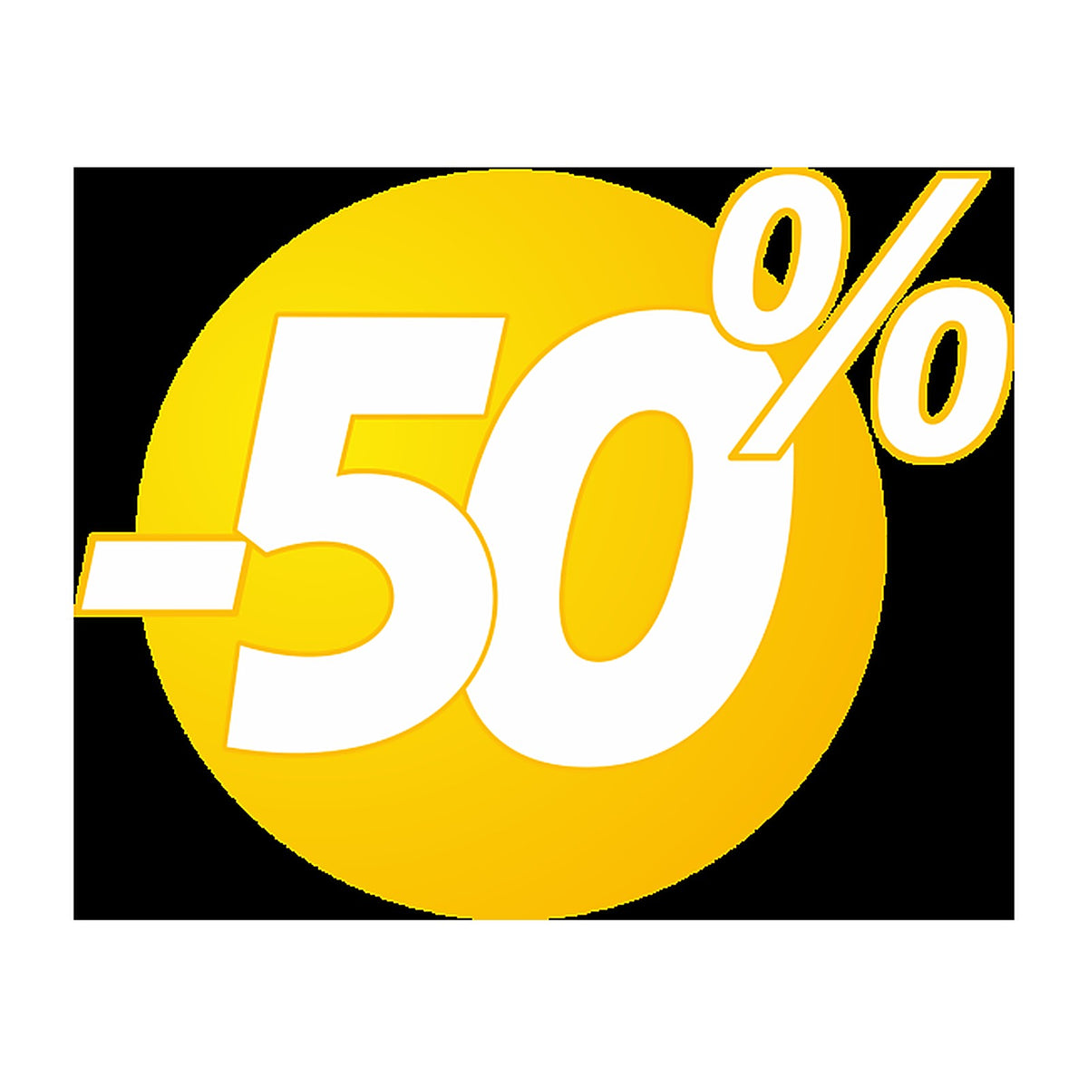 Sticker Promotionnel 50% Bulles Jaunes