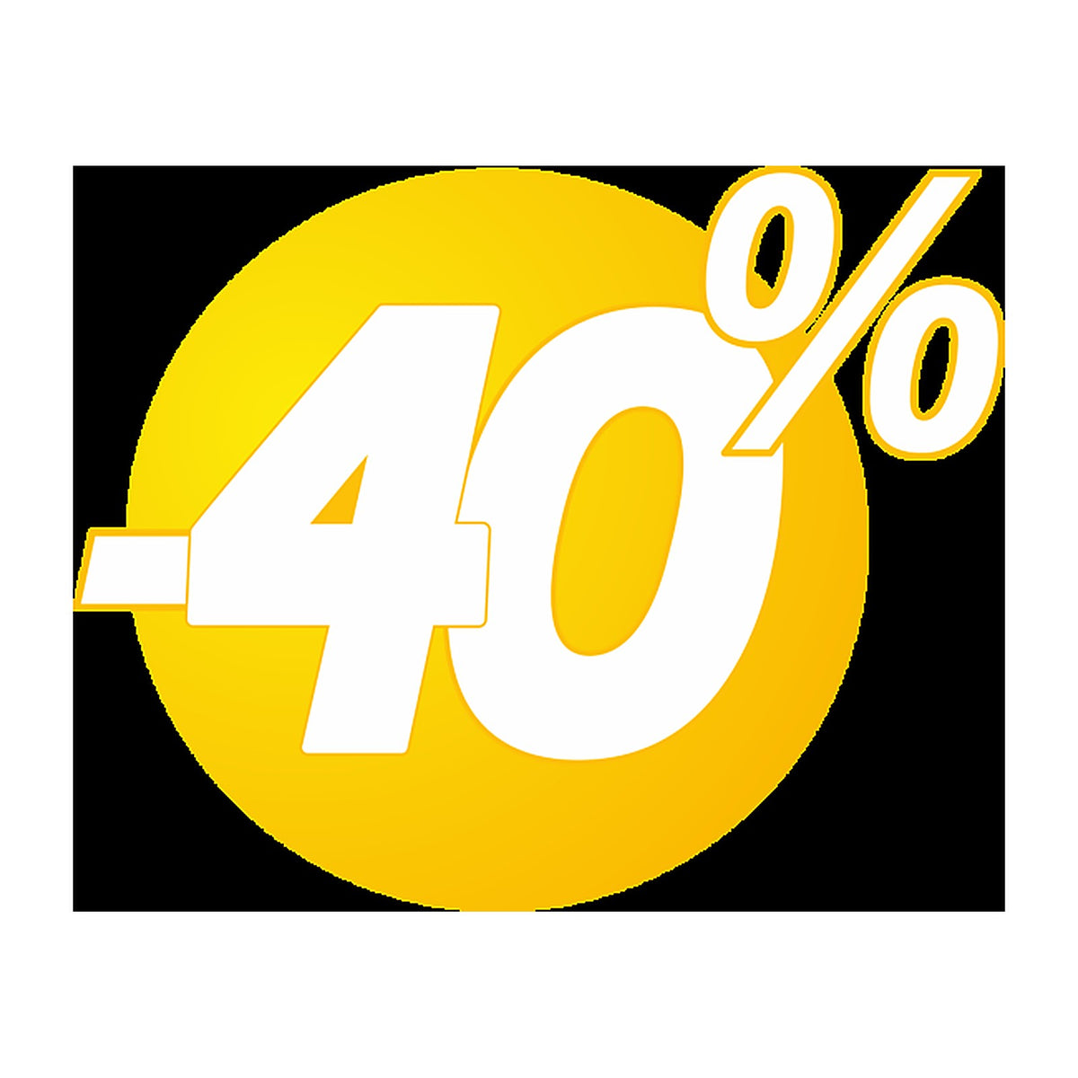 Sticker Promotion 40% Bulles Jaunes