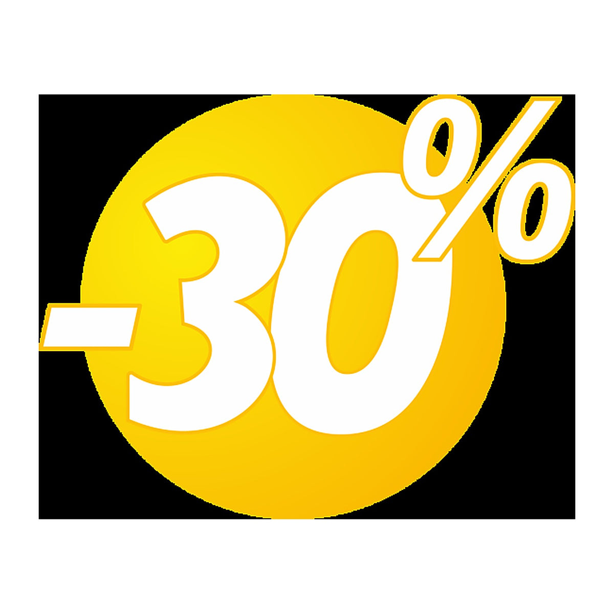 Sticker Soldes -30% Bulles Jaunes