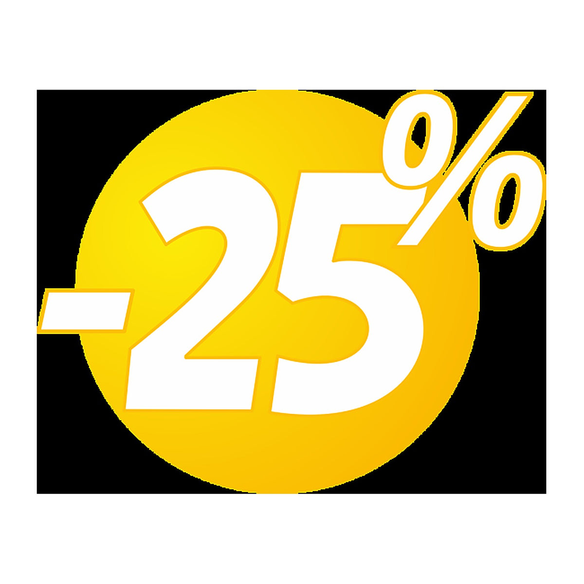 Sticker Promo Soldes 25% - Design Bulles Jaunes