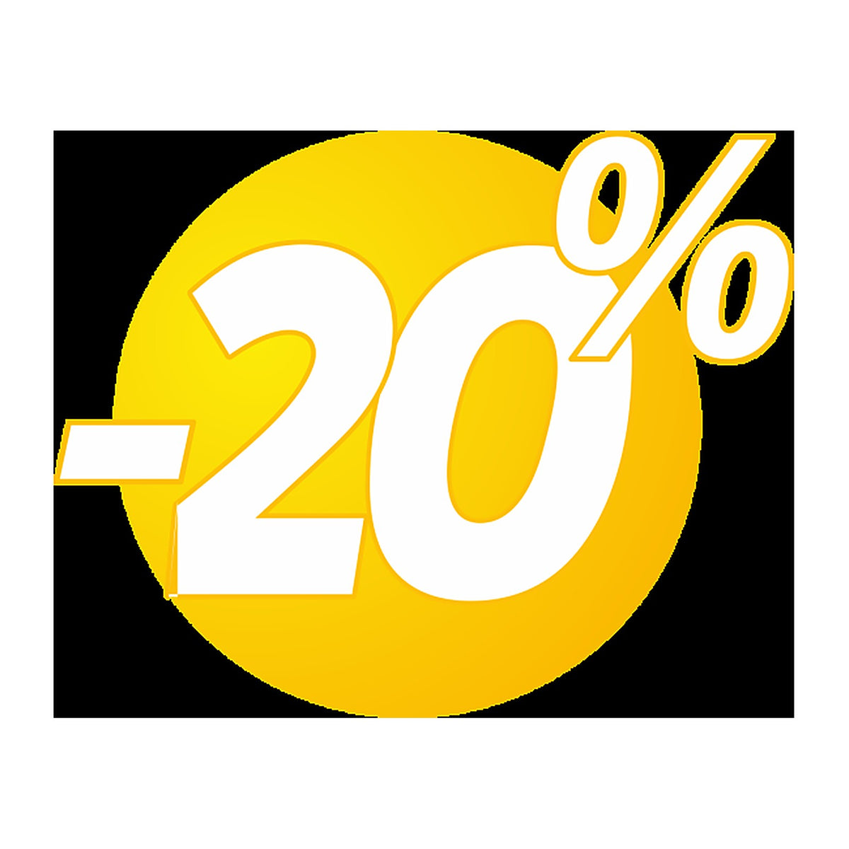 Sticker Promotion Soldes -20% Bulles Jaunes