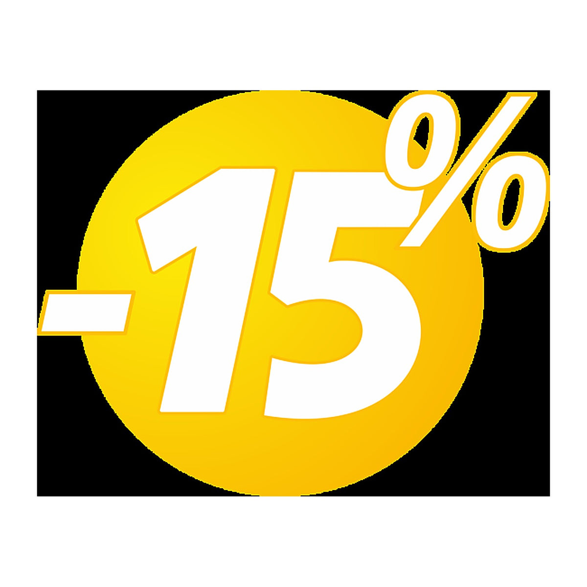 Sticker Promotion Soldes 15% Design Bulles Jaunes