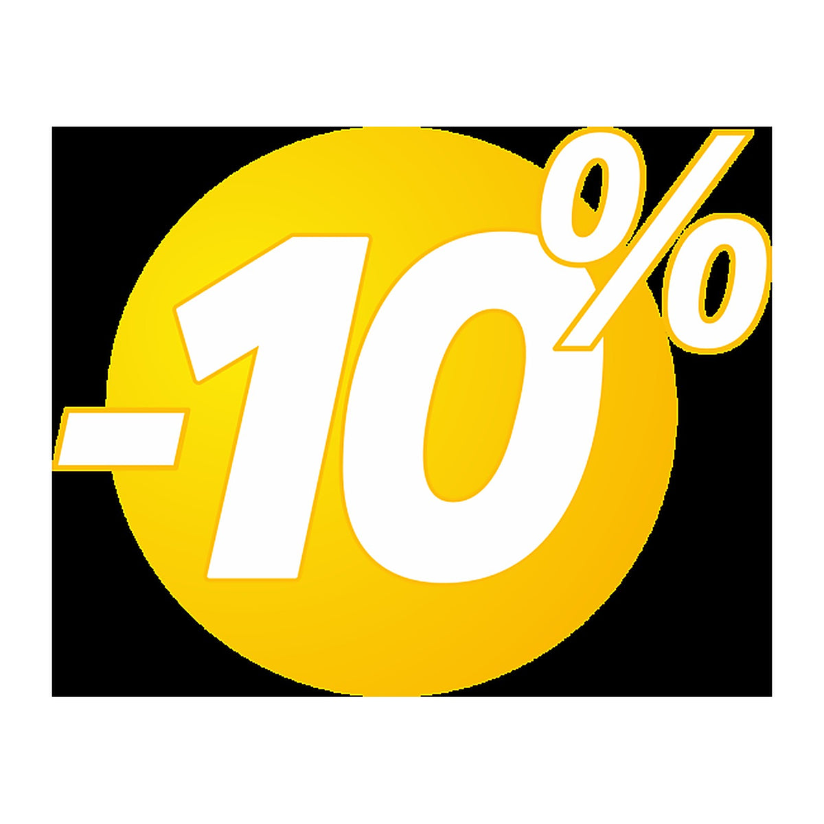 Sticker Promotion Réduction 10% Design Bulles Jaunes