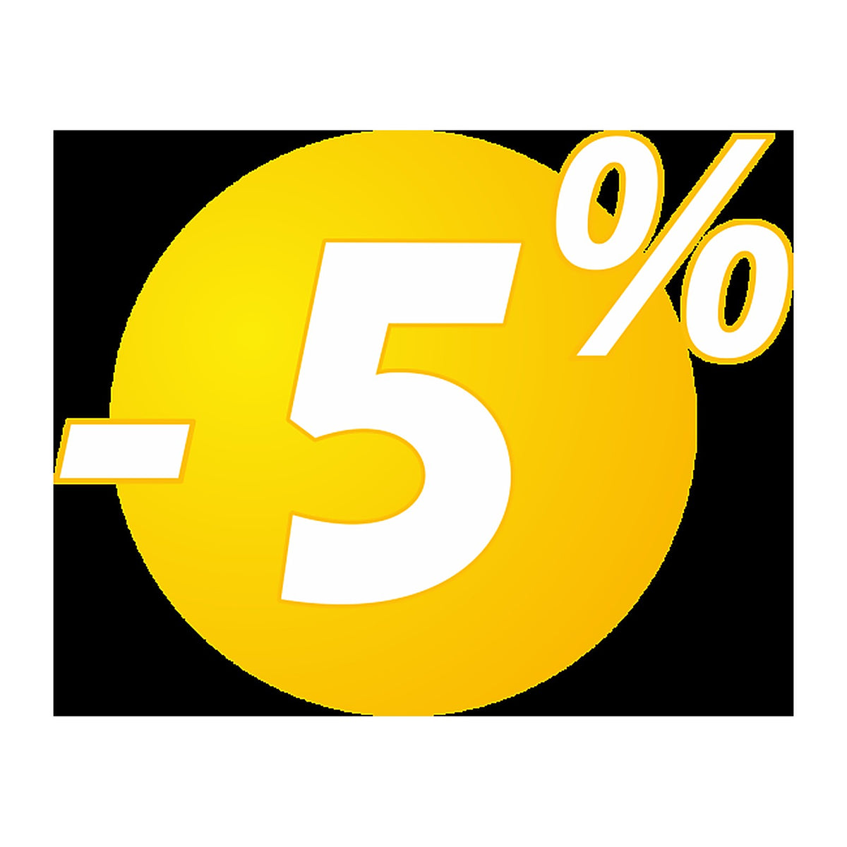 Sticker Promo Soldes -5% Bulles Jaunes