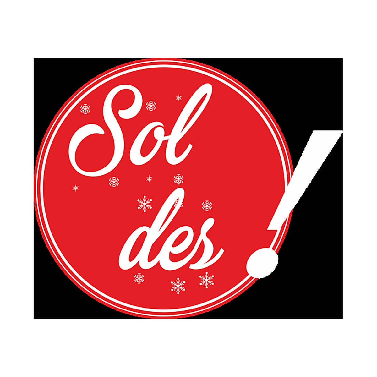 Sticker Soldes Flocons Hivernaux - Décoration Promotionnelle