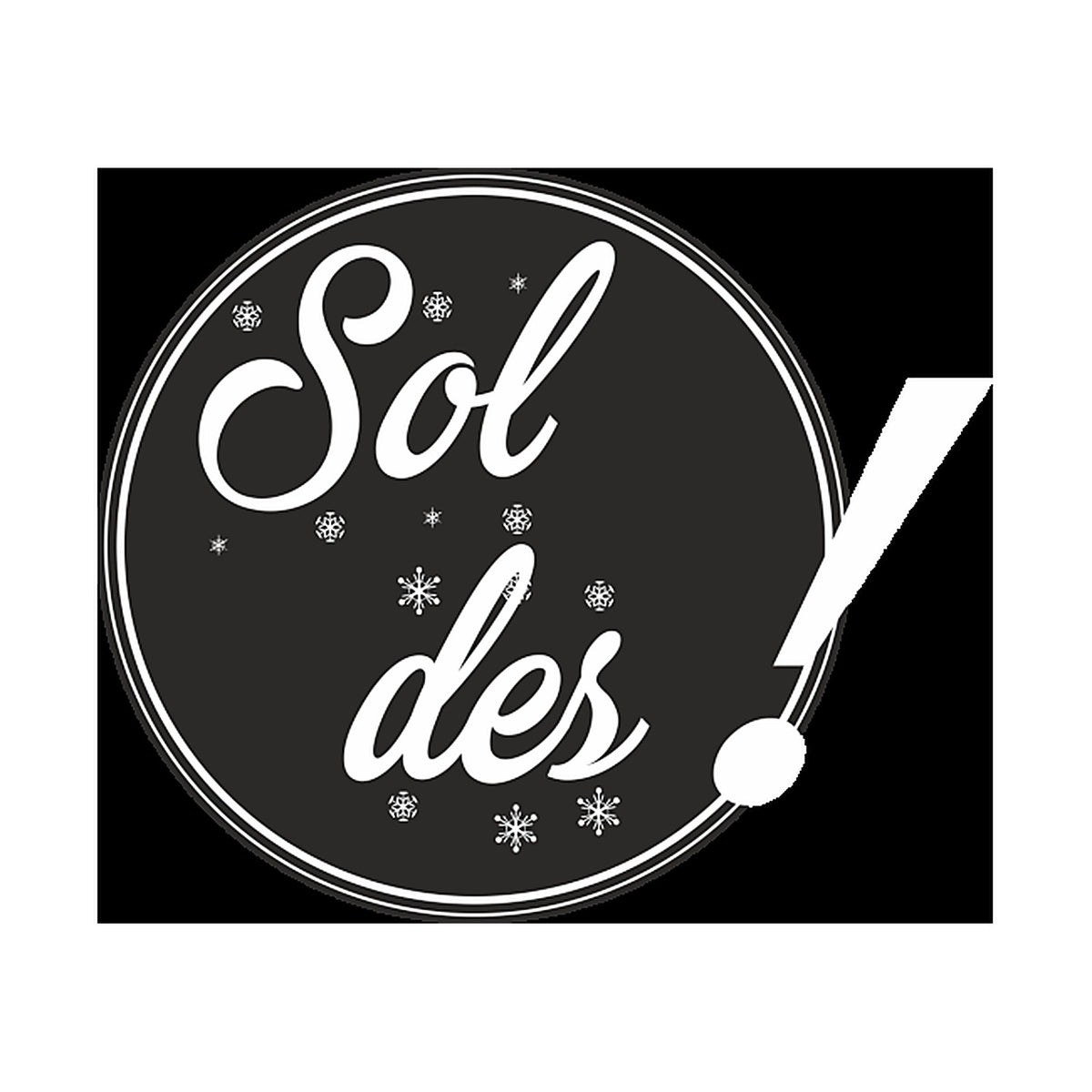 Sticker Soldes Flocons - Décoration Vitrines Festives