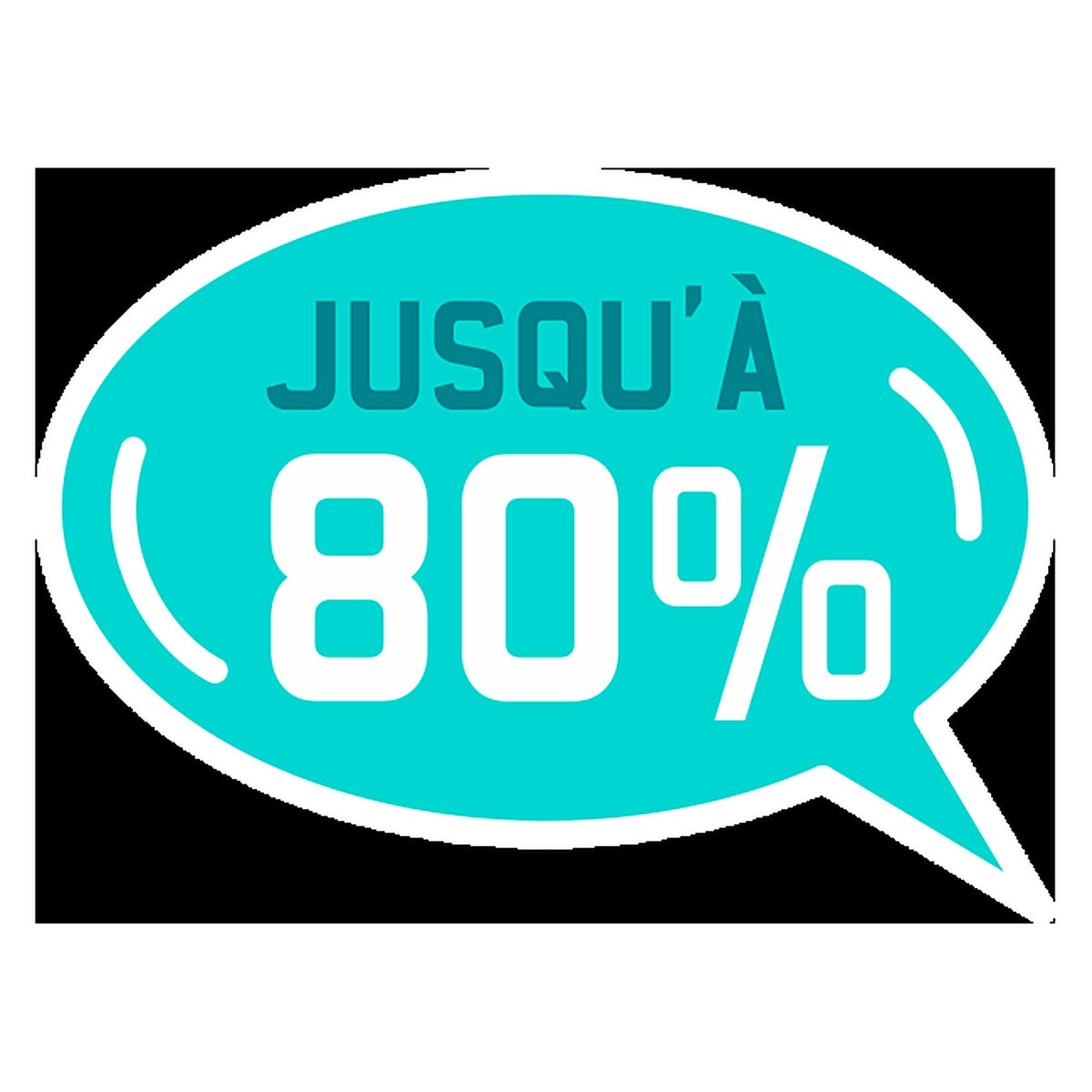 Sticker Soldes Jusqu'à 80% - Signalétique Promotionnelle