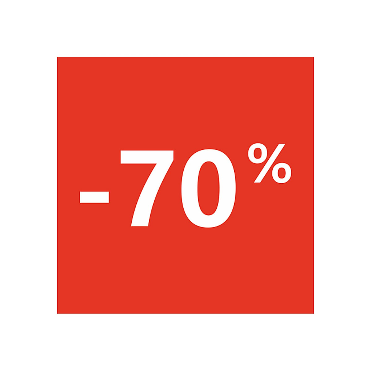 Sticker Soldes 70% - Format Carré Rouge Vif