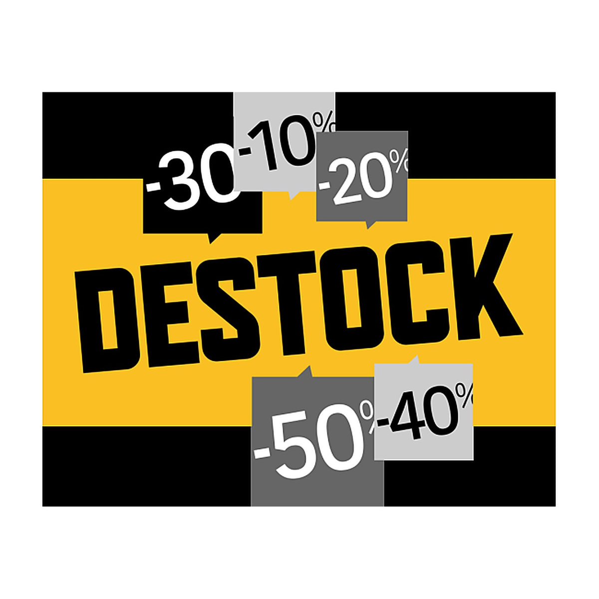 Sticker Soldes & Déstockage - Signalétique Commerciale