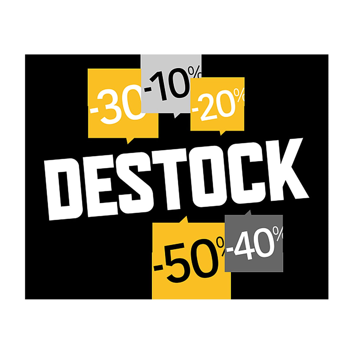 Sticker Soldes et Déstockage - Promos Magasin