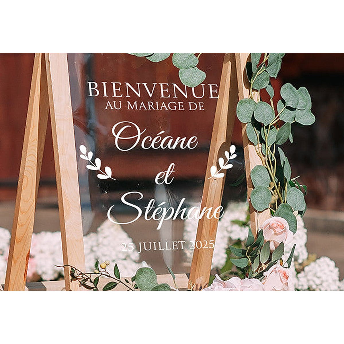 Sticker Panneau Bienvenue Mariage Personnalisé