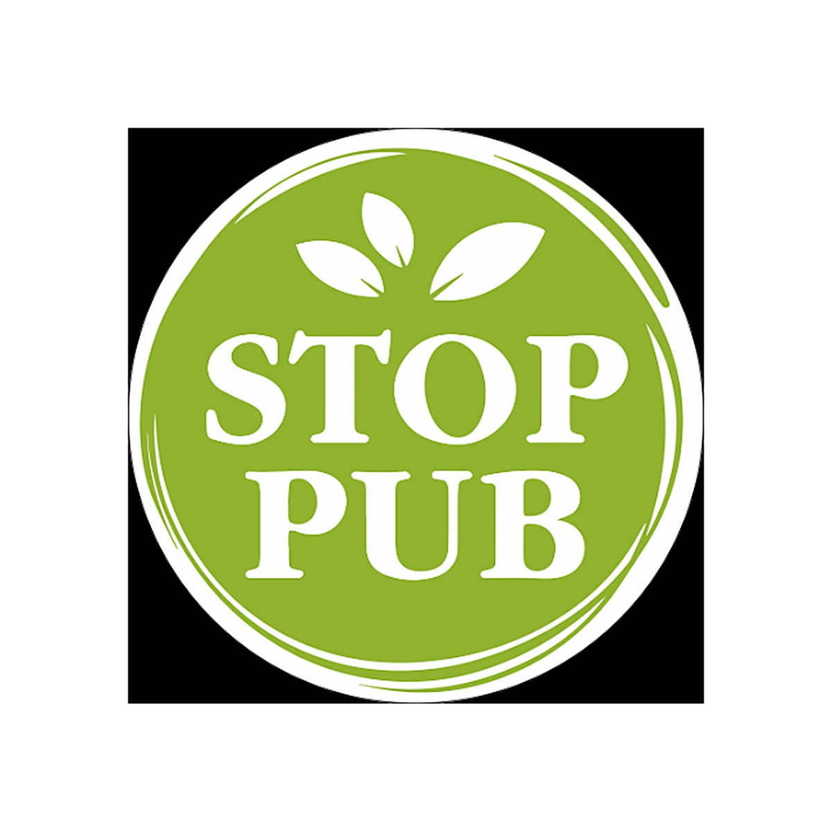 Sticker Stop Pub Écologie Design Feuilles