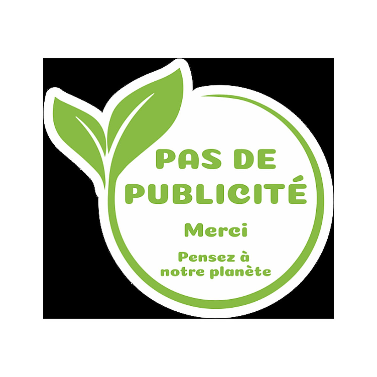 Sticker Stop Pub Écologie Feuilles Vertes