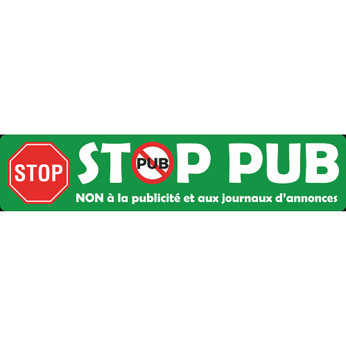 Sticker Stop Pub Vert – Signalétique Anti-Démarchage