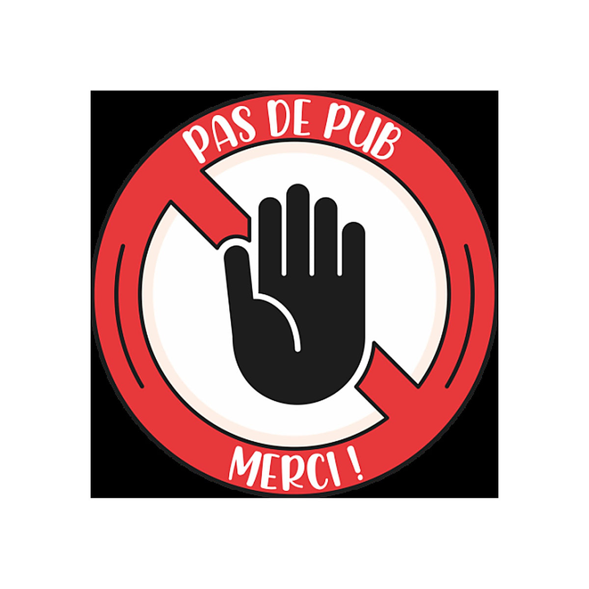 Sticker Stop Pub - Main "Pas de Pub"