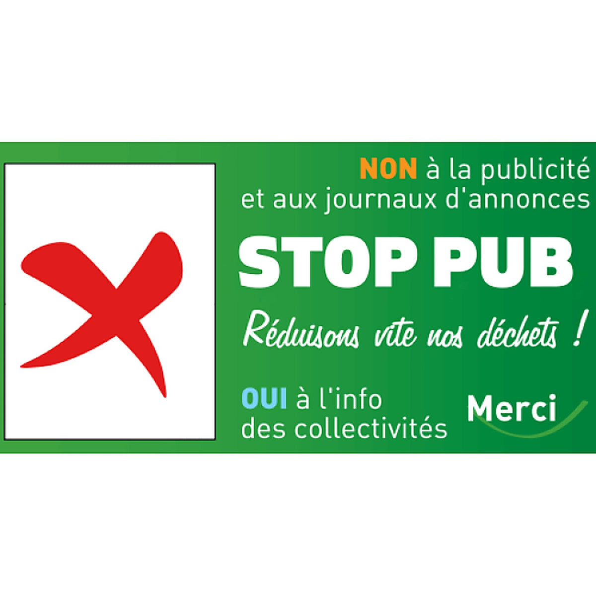 Sticker Stop Pub Écologie - Signalétique Environnementale