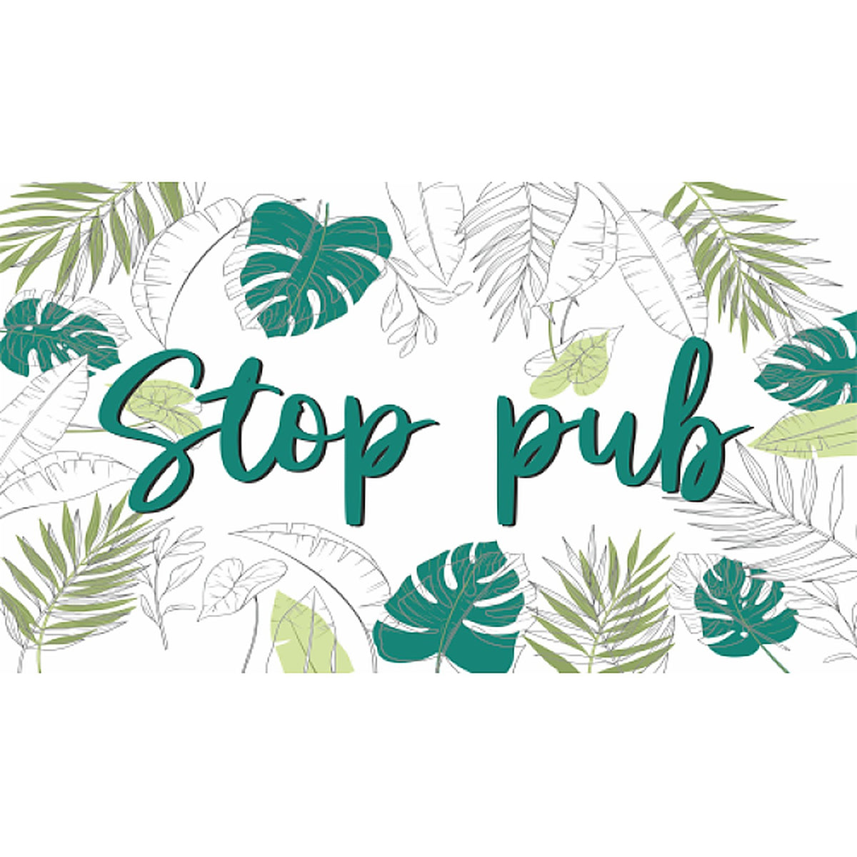 Sticker Stop Pub Tropical - Dissuasif Coloré