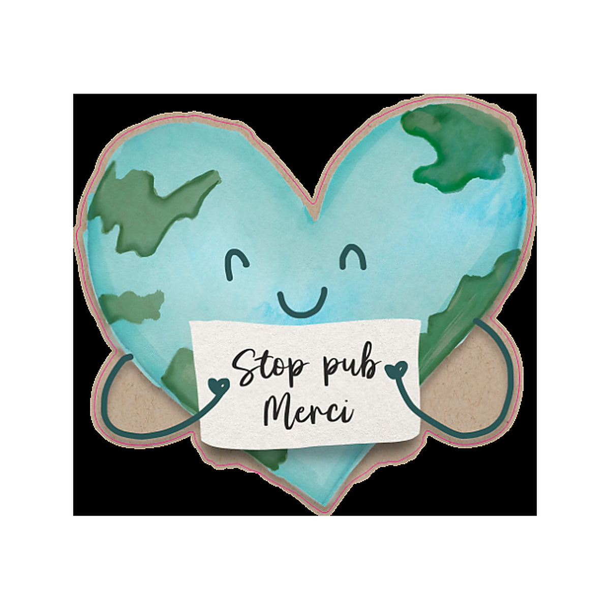 Sticker STOP PUB - Cœur Planète Écologique