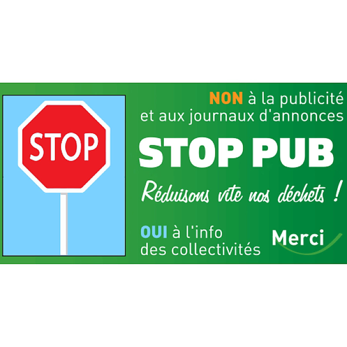 Sticker STOP PUB Écologique – Refus de Publicités