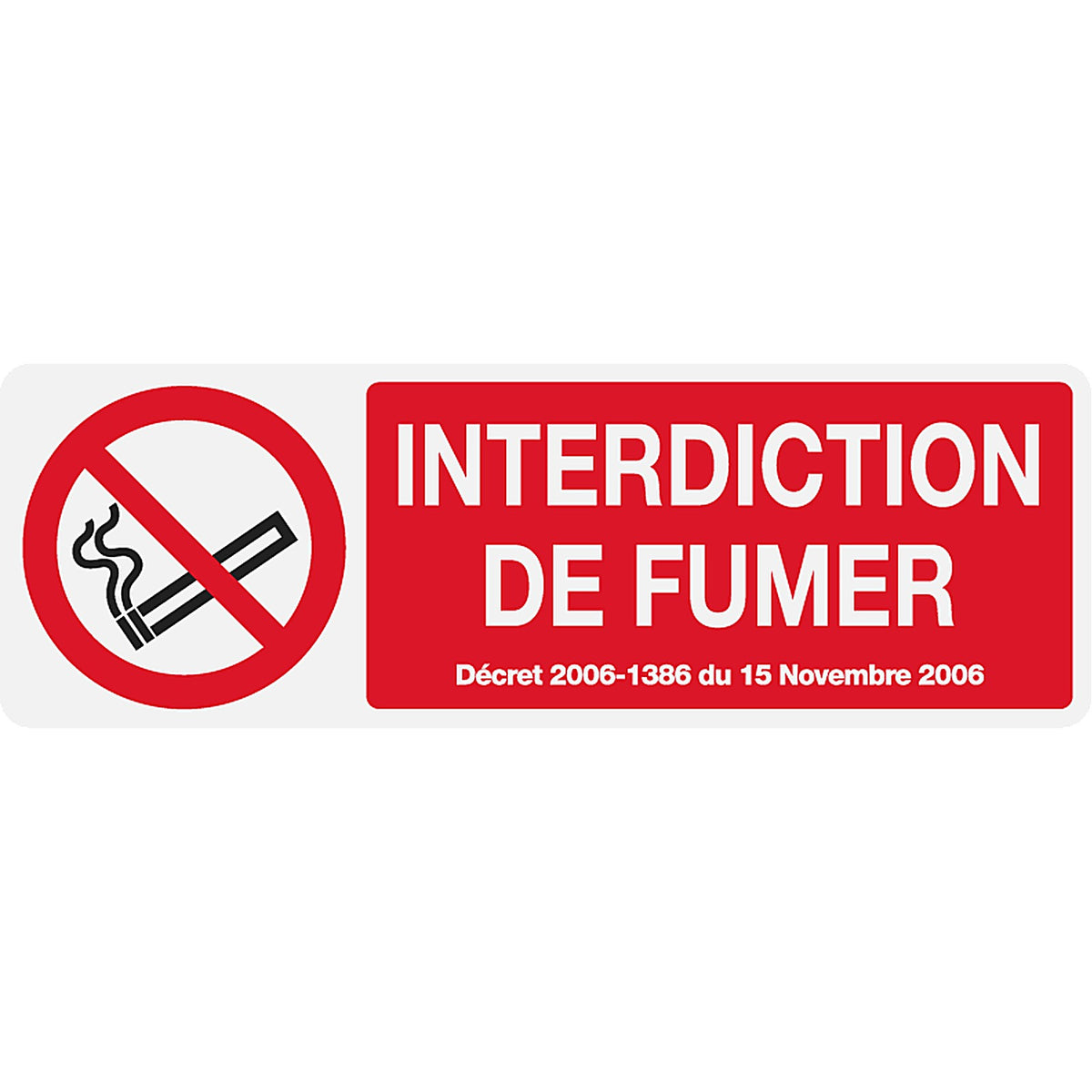 Autocollant Stickers Diamètre 18x6cm interdit de Fumer rectangle