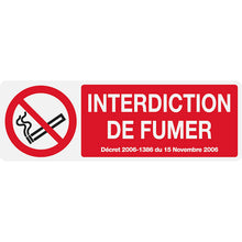 Panneau PVC Diamètre 10x30cm interdit de Fumer rectangle épaisseur 3mm