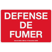 Panneau PVC Diamètre 18x24cm Défense de Fumer rectangle épaisseur 3mm
