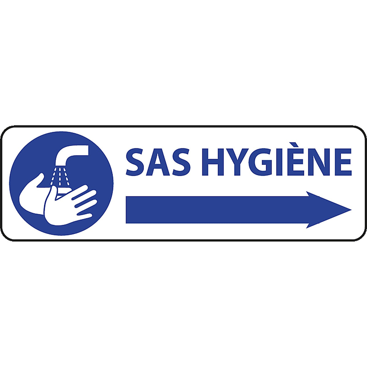 Panneau PVC 3mm 24x8cm SAS Hygiène à droite
