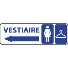 Panneau PVC 3mm 30x10cm Vestiaire Femme à gauche