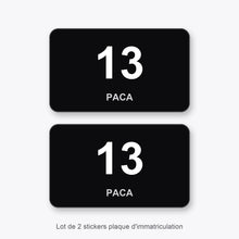 2 Stickers Autocollants Plaques Immatriculation Auto Dept 13 Paca Noir Angles Arrondis