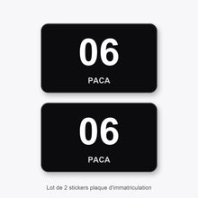2 Stickers Autocollants Plaques Immatriculation Auto Dept 06 Paca Noir Angles Arrondis