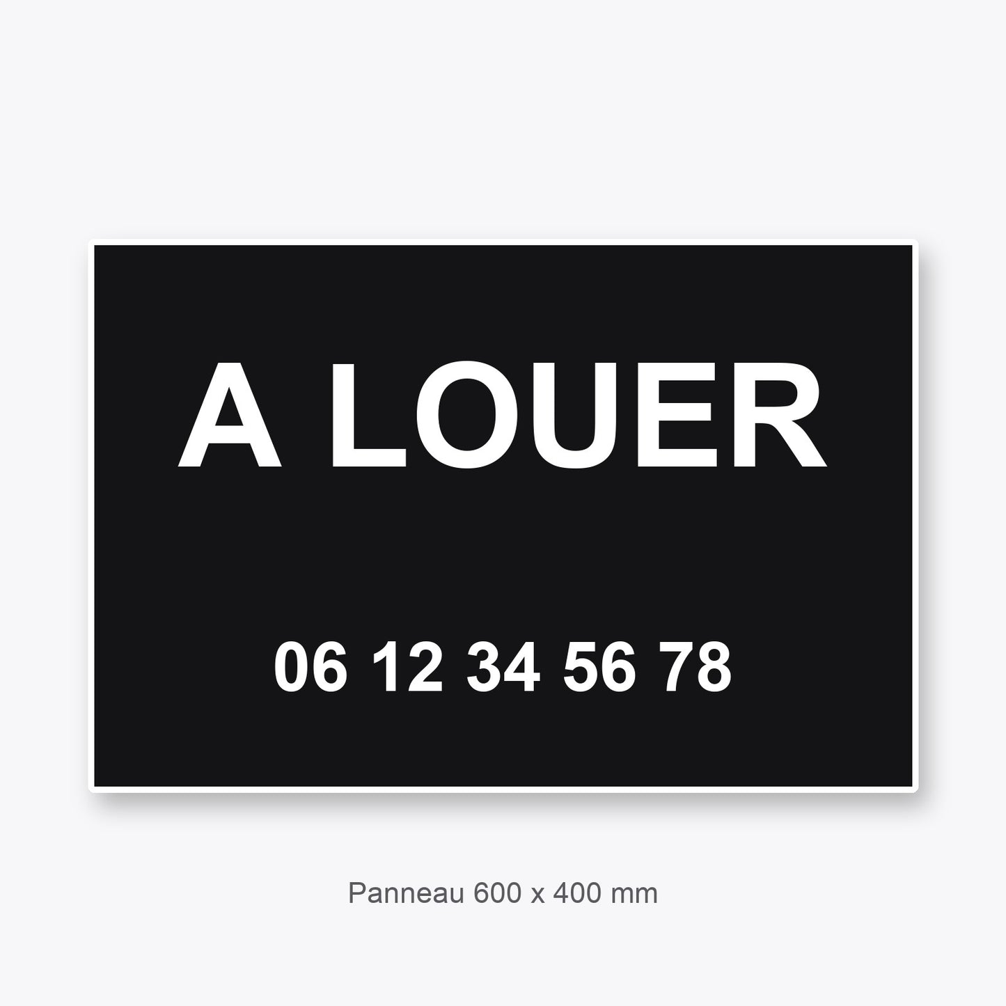 Panneau A LOUER NOIR 600 x 400 mm