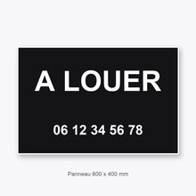 Panneau A LOUER NOIR 600 x 400 mm