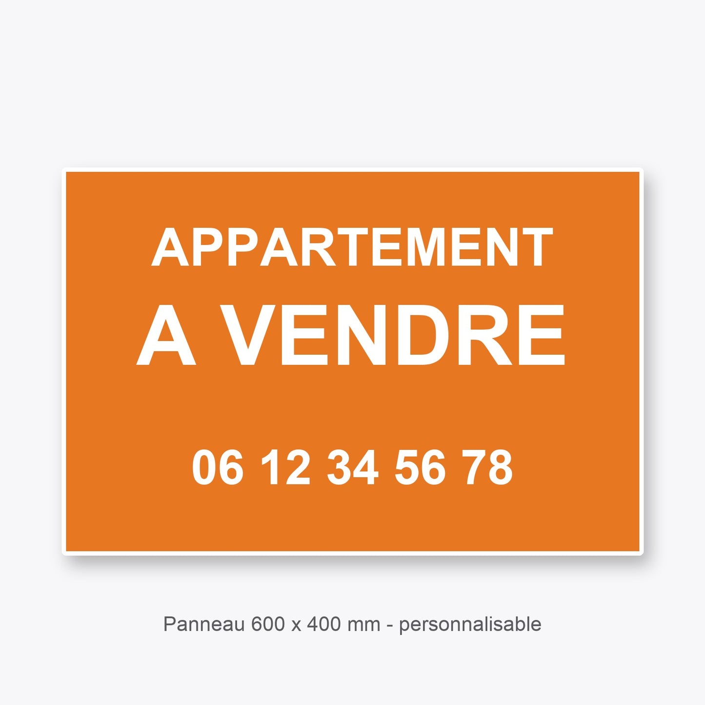 Panneau Personnalisable APPARTEMENT A VENDRE ORANGE 600 x 400 mm