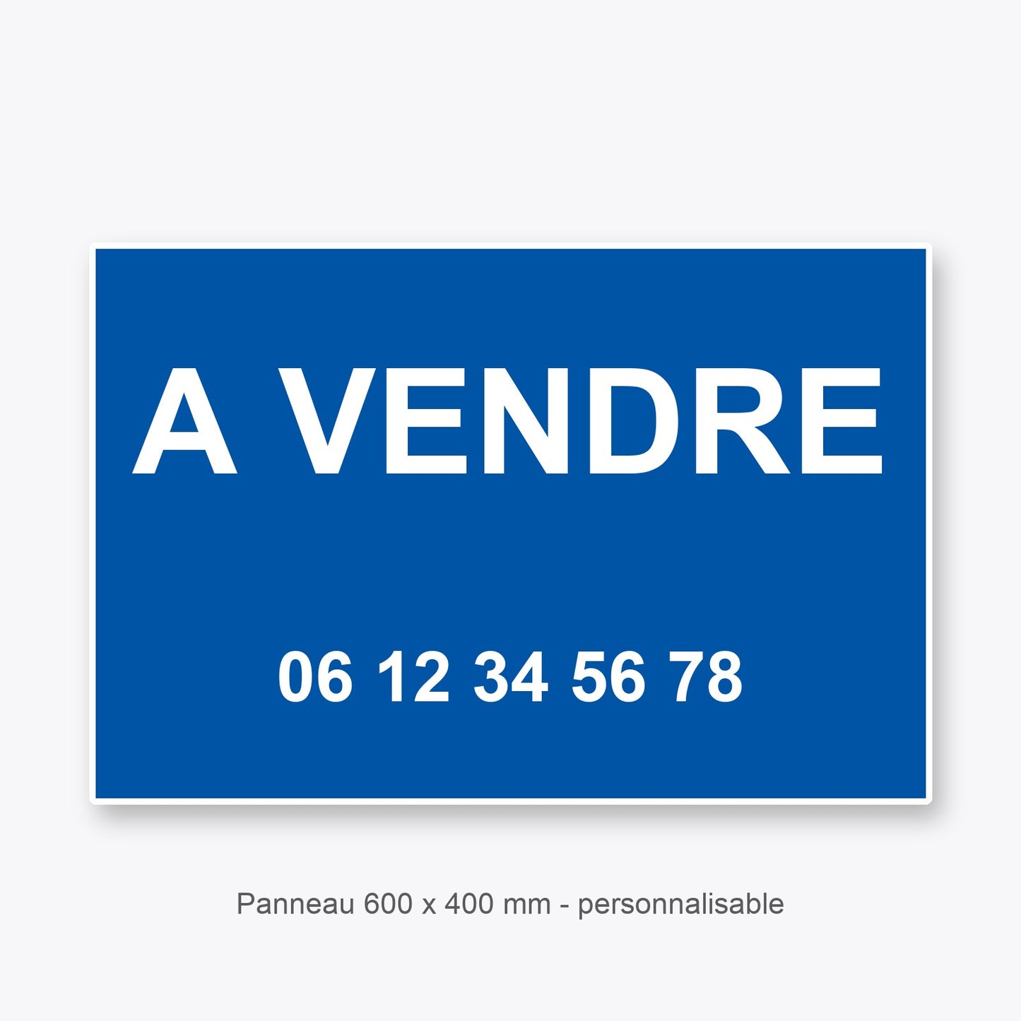 Panneau Personnalisable A VENDRE BLEU 600x400 mm