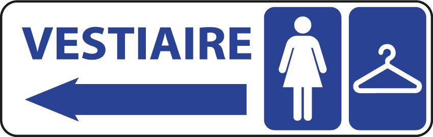 Autocollant Stickers Diamètre 24x8cm Vestiaire Femme à gauche