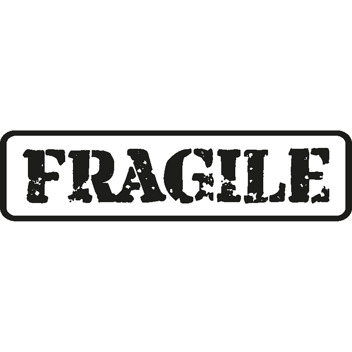 Panneau PVC 3mm 24x8cm Fragile rectangle noir