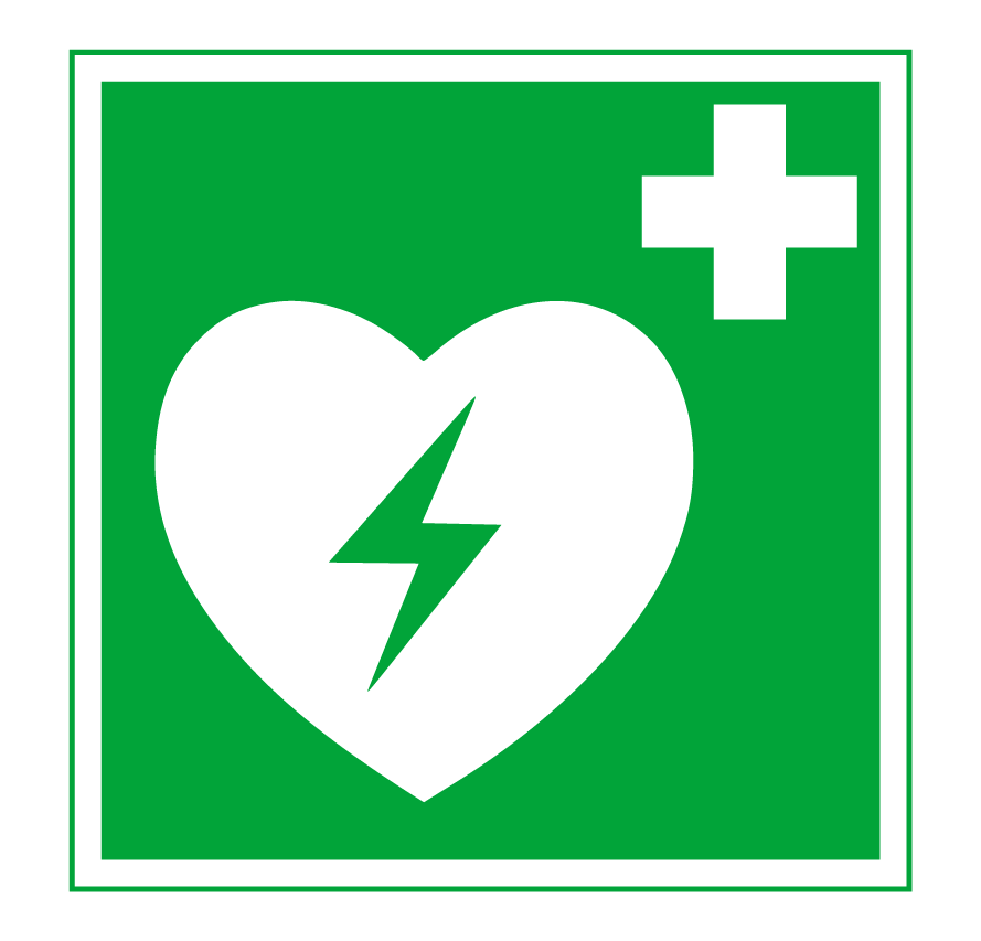 Autocollant Stickers Diamètre 15x15cm DAE Défibrillateur cardiaque