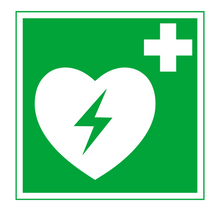 Panneau PVC Diamètre 25x25cm DAE Défibrillateur cardiaque épaisseur 3mm