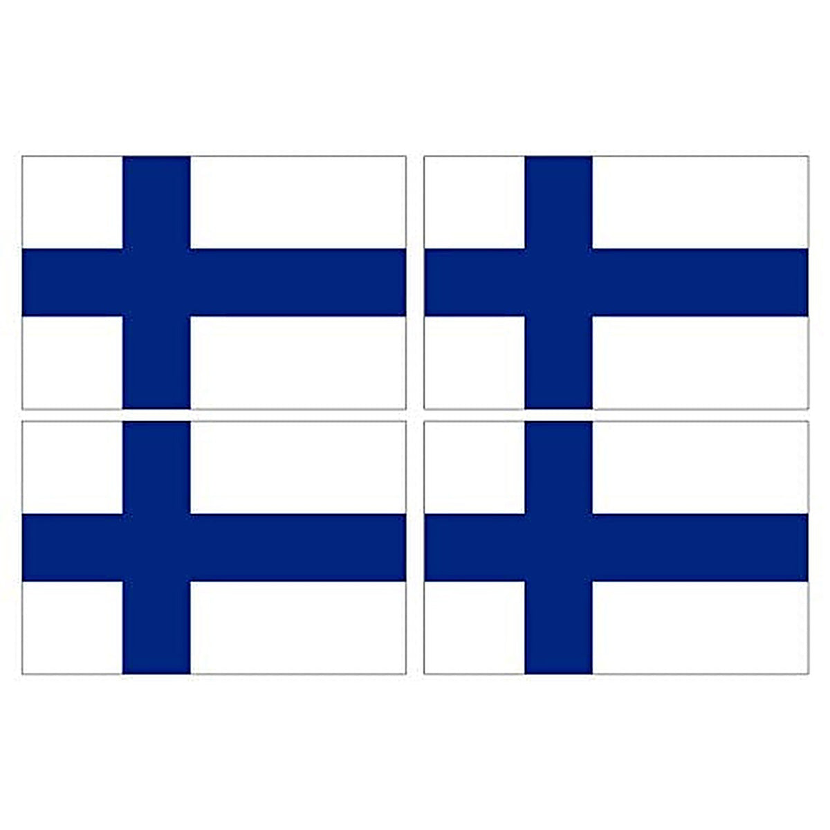 Supstick Lot de 4 Autocollants Stickers Drapeau de Pays Nation Finlande Format 12x8cm