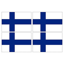 Supstick Lot de 4 Autocollants Stickers Drapeau de Pays Nation Finlande Format 12x8cm