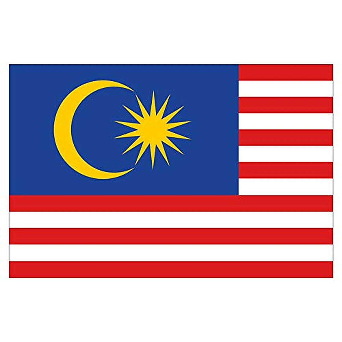 Supstick Autocollant Stickers Drapeau de Pays Nation Malaisie Format 18x12cm