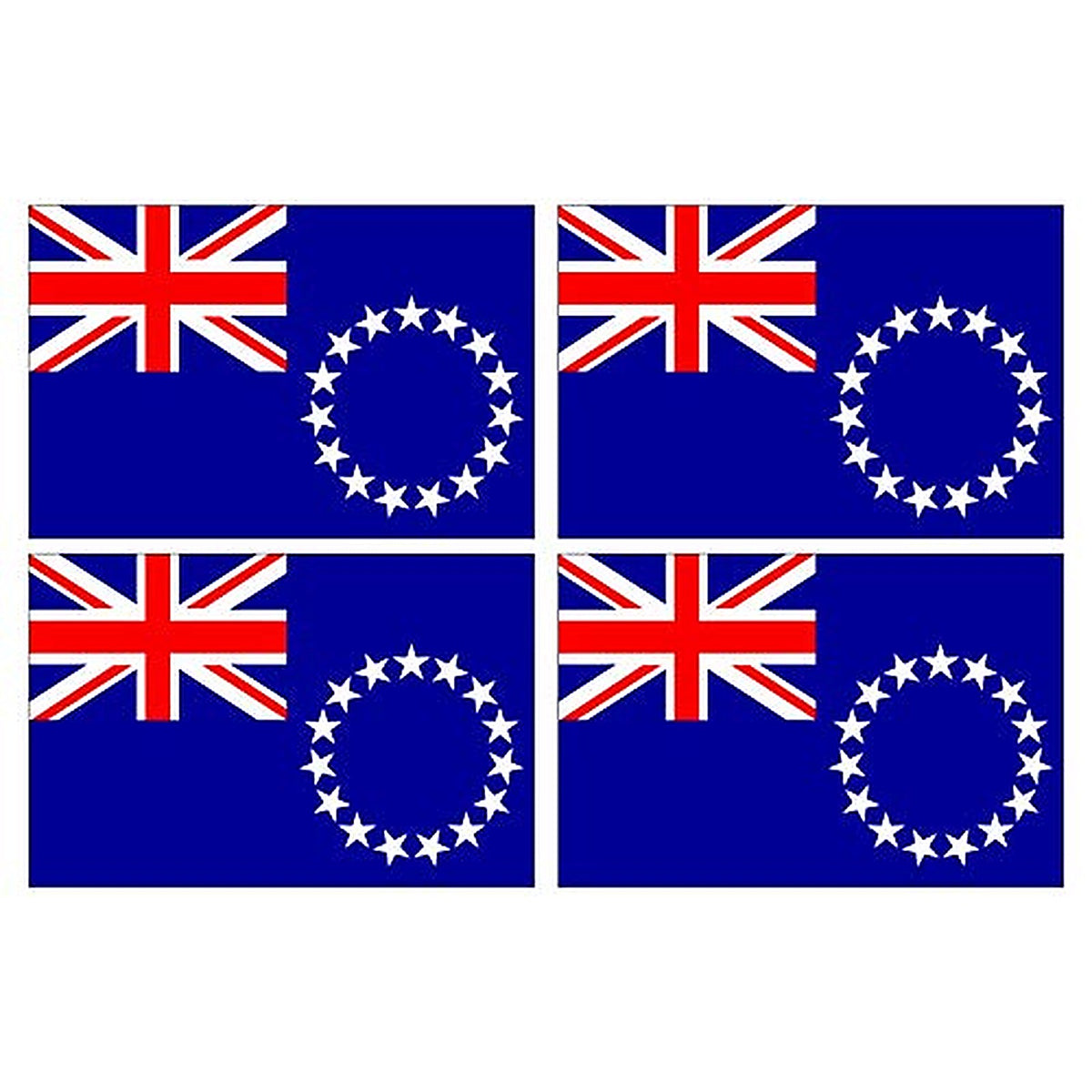 Supstick Lot de 4 Autocollants Stickers Drapeau de Pays Nation Les iles Cook Format 12x8cm