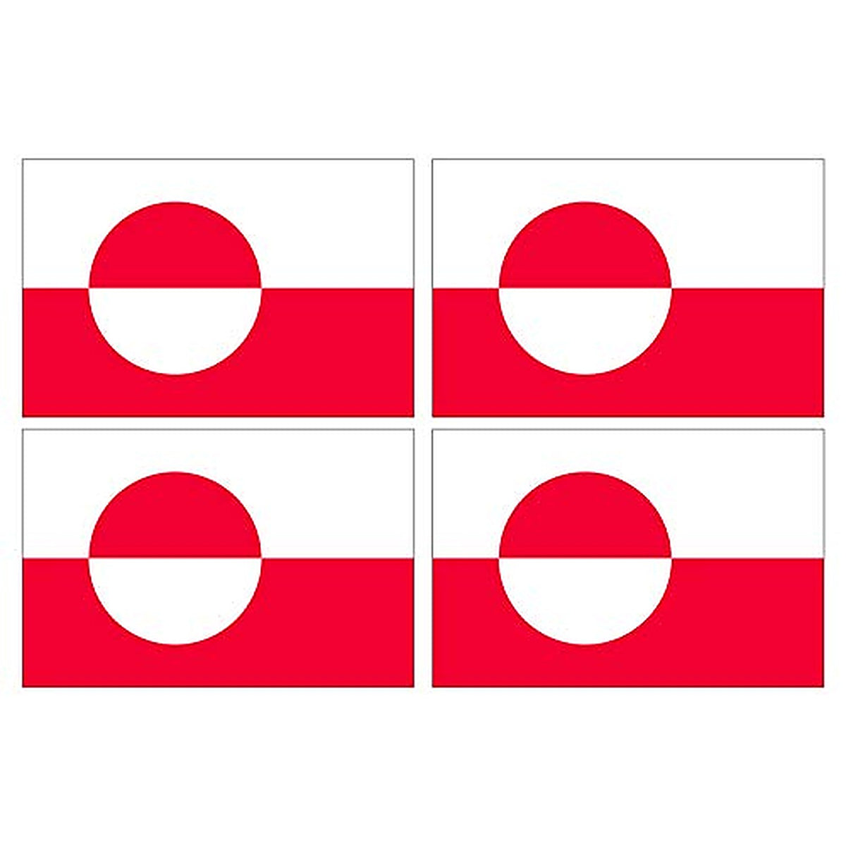 Supstick Lot de 4 Autocollants Stickers Drapeau de Pays Nation Groenland Format 12x8cm
