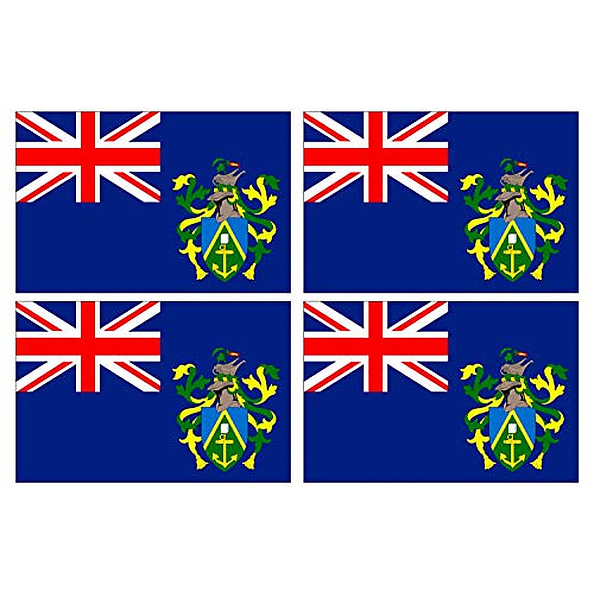 Supstick Lot de 4 Autocollants Stickers Drapeau de Pays Nation iles Pitcairn Format 12x8cm