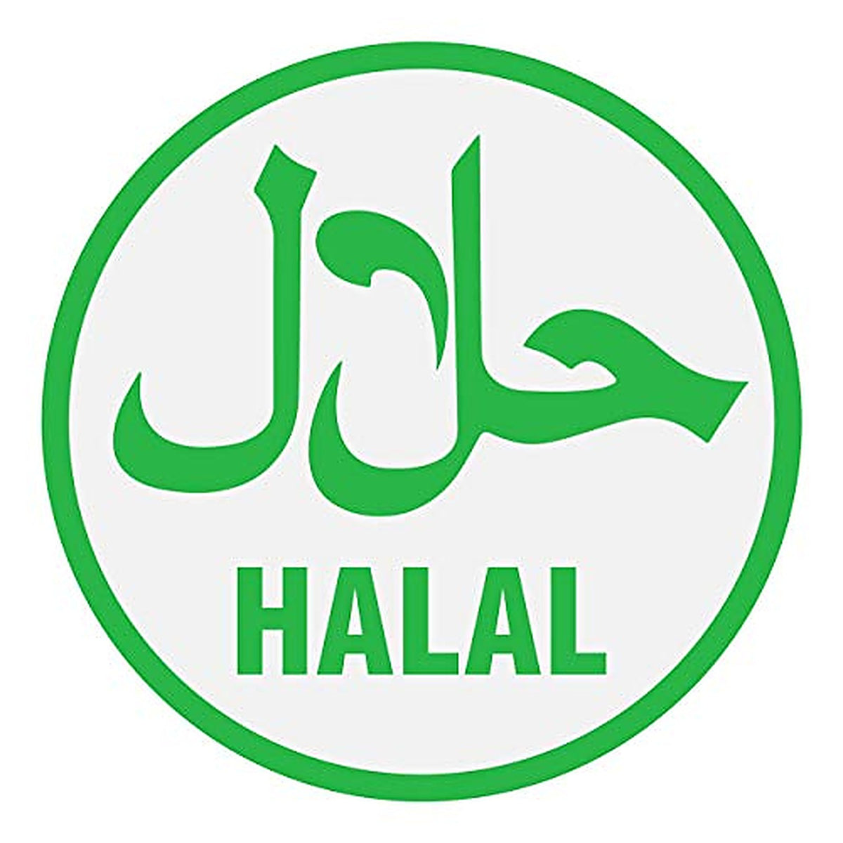 Supstick Autocollant Stickers Halal pour la Restauration de Couleur Vert et Blanc Format 5x5cm
