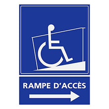 Supstick Autocollants Stickers Handicapé - Personne à mobilité réduite Rampe d’accès flèche Droite 3x4cm