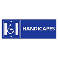Supstick Autocollants Stickers Handicapé - Personne à mobilité réduite Ascenseur handicapé Format rectangulaire 24x8cm